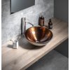 Sapho, MURANO WENGE sklenené umývadlo na dosku, priemer 40cm, meď/strieborná, AL5318-66