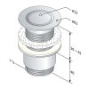 Omp Tea, Umývadlová výpust 5/4", neuzatvárateľná, tl.30-45mm, design krytka, chróm, 147.545.5