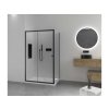 Cerano Varone, sprchovací kút s posuvnými dverami 110(dvere) x 90 (stena) x 195 cm, 6mm číre sklo, čierny profil, CER-CER-DY505B-11090