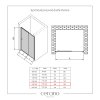 Cerano Varone, sprchovací kút s posuvnými dverami 130(dvere) x 80 (stena) x 195 cm, 6mm číre sklo, čierny profil, CER-CER-DY505B-13080