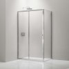 Cerano Varone, sprchovací kút s posuvnými dverami 140 (dvere) x 70 (stena) x 195 cm, 6mm číre sklo, chrómový profil, CER-CER-DY505-14070