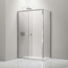 Cerano Varone, sprchovací kút s posuvnými dverami 140 (dvere) x 70 (stena) x 195 cm, 6mm číre sklo, chrómový profil, CER-CER-DY505-14070