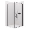 Cerano Porte, 1-krídlový sprchovací kút 90x90 cm, 8mm číre sklo, čierny profil, CER-CER-413579