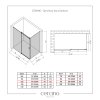 Cerano Santoro, sprchovací kút s posuvnými dverami 120(dvere) x 80(stena) x 195 cm, 6mm šedé sklo, čierny profil, CER-CER-425473