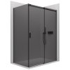 Cerano Santoro, sprchovací kút s posuvnými dverami 120(dvere) x 80(stena) x 195 cm, 6mm šedé sklo, čierny profil, CER-CER-425473
