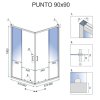 Rea Punto, sprchový kút s posuvnými dverami 90(dvere) x 90(dvere) x 190 cm, 5mm číre sklo, zlatý lesklý profil + biela sprchová vanička Savoy, KPL-K6440