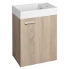 Aqualine, ZOJA skrinka s keramickým umývadlom 40x22 cm, dub platina, 51049DP-02