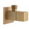 Sapho, Rohový ventil s rozetou, hranatý, 1/2"x 3/8", zlato mat, SL219