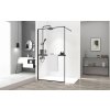 Rea Bler, sprchová zástena typ Walk-In 70x195cm, 8mm číre sklo, čierny profil + polica a vešiak na uteráky EVO, KPL-K7636