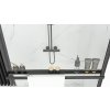 Rea Bler, sprchová zástena typ Walk-In 70x195cm, 8mm číre sklo, čierny profil + polica a vešiak na uteráky EVO, KPL-K7636