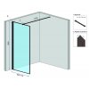 Rea Bler, sprchová zástena typ Walk-In 70x195cm, 8mm číre sklo, čierny profil + polica a vešiak na uteráky EVO, KPL-K7636