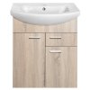 Aqualine, ZOJA umývadlová skrinka 61,5x74x32cm, 2x dvierka, 1x zásuvka, dub platin, 51165