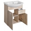 Aqualine, ZOJA umývadlová skrinka 61,5x74x32cm, 2x dvierka, 1x zásuvka, dub platin, 51165
