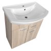 Aqualine, ZOJA umývadlová skrinka 61,5x74x32cm, 2x dvierka, 1x zásuvka, dub platin, 51165