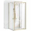 Rea Rapid Swing, 3-stenový sprchovací kút 90(dvere) x 90(stena) x 195 cm, 6mm číre sklo, zlatý matný profil, KPL-02521
