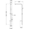 Mexen Q, sprchový stĺp pre batériu s  3/4" horným pripojením, biela, 79395-20