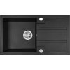 Laveo Barbados, 1-komorový granitový drez 760x440x194 mm, čierna škvrnitá, LAV-SBB_711T
