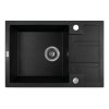 Laveo Barbados, 1-komorový granitový drez 650x440x215 mm, čierna škvrnitá, LAV-SBB_713T