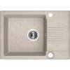 Laveo Celia, 1-komorový granitový drez 650x440x185 mm s krátkym odkvapkávačom, béžová, LAV-SBC_413T