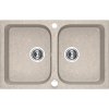 Laveo Celia, 2-komorový granitový drez 760x480x184 mm, béžová, LAV-SBC_420T