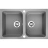 Laveo Celia, 2-komorový granitový drez 760x480x184 mm, šedá, LAV-SBC_520T