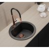 Laveo Dafne, 1-komorový granitový drez 510x510x205 mm, čierna, LAV-SBD_780T