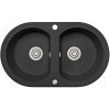 Laveo Dafne, 2-komorový granitový drez 780x470x204 mm, čierna, LAV-SBD_720T