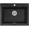 Laveo Komodo, 1-komorový granitový drez 635x490x221 mm, čierna škvrnitá, LAV-SBK_710T