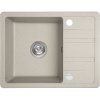 Laveo Stella, 1-komorový granitový drez 580x440x163 mm s krátkym odkvapávačom, béžová, LAV-SBY_413T