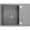 Laveo Stella, 1-komorový granitový drez 580x440x163 mm s krátkym odkvapávačom, šedá, LAV-SBY_513T