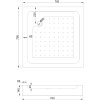Mexen Rio, štvorcová sprchová vanička 70x70x14 cm + chrómový sifón, biela, 45107070