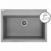 Laveo Tau, 1-komorový granitový drez 700x500x215 mm, šedá, LAV-SBT_5107