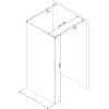 Mexen Kioto, sprchová zástena Walk-In 155 x 200 cm, 8mm číre sklo, zlatý lesklý profil, 800-155-002-50-00