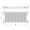 Mexen Hygiene CH10, panelový radiátor 400 x 2800 mm, bočné pripojenie, 1210 W, čierna, W410H-040-280-70