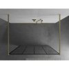 Mexen Kioto, sprchová zástena Walk-In 160 x 200 cm, 8mm sklo čierny vzor, zlatý matný profil, 800-160-002-55-77