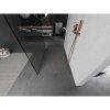 Mexen Kioto, sprchová zástena Walk-In 160 x 200 cm, 8mm sklo čierny vzor, medený matný profil, 800-160-002-65-70