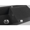 Sapho, Drez granitový zabudovateľný s odkvapom, 97x50cm, čierny, GR1614