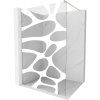 Mexen Kioto, sprchová zástena Walk-In 100 x 200 cm, 8mm číre sklo biely vzor, brúsená oceľ profil, 800-100-101-97-97