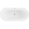Mexen Luna, voľne stojaca vaňa 150 x 75 cm, biela, chrómový prepad, 52031507500-01