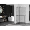Mexen Kioto L, sprchová zástena Walk-In 120 x 200 cm, 8mm číre sklo čierny vzor, chrómový profil, 800-120-103-01-78