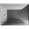 Mexen Kioto L, sprchová zástena Walk-In 70 x 200 cm, 8mm číre sklo čierny vzor, zlatý matný profil, 800-070-103-55-78