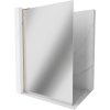 Mexen Kioto L, sprchová zástena Walk-In 90 x 200 cm, 8mm sklo vzor zrkadlo, ružové zlato profil, 800-090-103-60-50