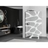 Mexen Kioto L, sprchová zástena Walk-In 100 x 200 cm, 8mm číre sklo biely vzor, čierny profil, 800-100-103-70-97