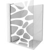 Mexen Kioto L, sprchová zástena Walk-In 100 x 200 cm, 8mm číre sklo biely vzor, čierny profil, 800-100-103-70-97
