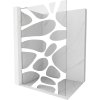 Mexen Kioto L, sprchová zástena Walk-In 90 x 200 cm, 8mm číre sklo biely vzor, brúsená oceľ profil, 800-090-103-97-97