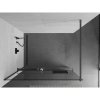 Mexen Kioto+, sprchová zástena Walk-In s poličkou a vešiakom 120 x 200 cm, 8mm číre sklo, grafitový profil, 800-120-121-66-00