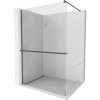 Mexen Kioto+, sprchová zástena Walk-In s poličkou a vešiakom 120 x 200 cm, 8mm číre sklo, grafitový profil, 800-120-121-66-00