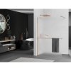 Mexen Kioto+, sprchová zástena Walk-In s poličkou a vešiakom 80 x 200 cm, 8mm sklo námraza, medený matný profil, 800-080-121-65-30