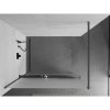 Mexen Kioto+, sprchová zástena Walk-In s poličkou a vešiakom 130 x 200 cm, 8mm sklo námraza, grafitový profil, 800-130-121-66-30