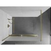 Mexen Kioto+, sprchová zástena Walk-In s poličkou a vešiakom 120 x 200 cm, 8mm sklo námraza, zlatý matný profil, 800-120-121-55-30